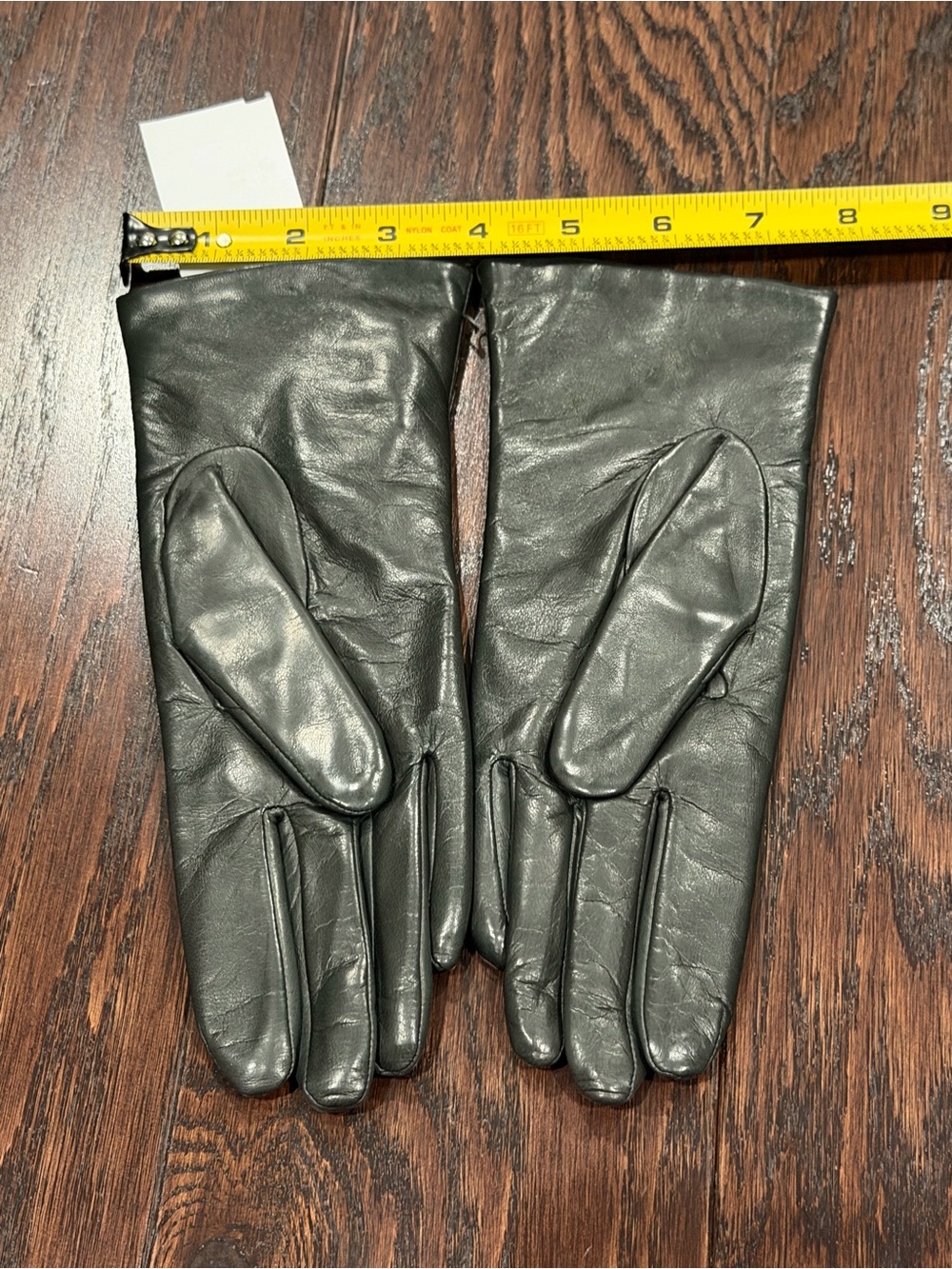 Bloomingdale's Leather Gloves Women 7 Grey Cashmere Lined Italy Luxury Designer